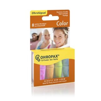 Ohropax Color Tampões Espumas Macia 8 Tampões, traz um pouco de cor para a vida quotidiana – e nos seus ouvidos.