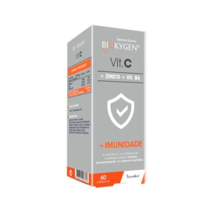 Biokygen Vitamina C + Zinco + Vitamina B6 60 Cápsulas ajuda certamente a aumentar as resistências e a reforçar as defesas do organismo face a constipações e outras afeções próprias do inverno. Bem como todas as situações de fraqueza ao longo do ano.