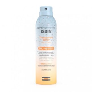 Isdin FotoProtetor Transparent Spray Wet Skin FPS 50 250 ml, fotoprotetor corporal em spray transparente, fresco e de absorção imediata. Invisível e ligeira eficaz em pele molhada