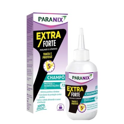Paranix Extra Forte Champô Tratamento asfixia e desidrata os piolhos e lêndeas. Não causa resistência.