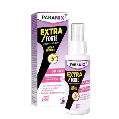 Paranix Extra Forte Spray Tratamento asfixia e desidrata os piolhos e lêndeas. Não causa resistência.