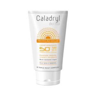 Caladryl Derma Sun Creme SPF50+ 50ml creme com fator de proteção solar muito elevado (SPF 50+), indicado para proteger a pele do rosto da radiação solar UVA/UVB.