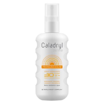 Caladryl Derma Sun Spray SPF30 175ml, spray com fator de proteção solar elevado (SPF 30), indicado para proteger a pele do corpo da radiação solar UVA/UVB.