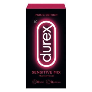 Durex Music Edition Sensitive Mix 10 Preservativos com material RealFeel para uma sensação natural pele com pele.