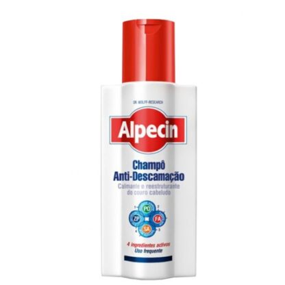 Alpecin Champô Anti-Descamação 250ml champô indicado em casos de descamação do couro cabeludo e caspa (seca ou oleosa).