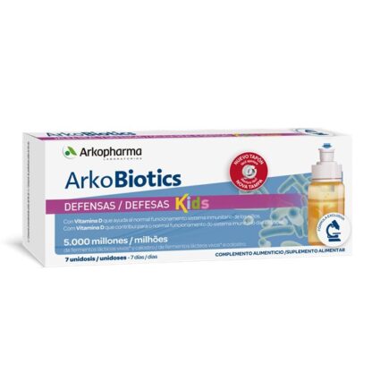 ArkoBiotics Defesas Kids 7x10 ml é um suplemento alimentar à base de vitamina D, zinco e selénio, que contribuem para o normal funcionamento do sistema imunitário, fermentos lácteos vivos e colostro.