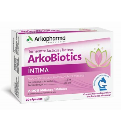 ArkoBiotics Íntima Mulher 20 Cápsulas, omposto por dois fermentos lácteos: Lactobacillus acidophilus La-14 e Bacilus coagulans Bc-513.