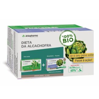 Arkofuido Dieta da Alcachofra e composto por 10 Ampolas Alcachofra e 10 Ampolas Chá Verde