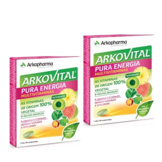 Arkovital Pura Energia 2x30 Comprimidos, para que o organismo os possa absorver melhor, proporcionando uma nova sensação de vitalidade.