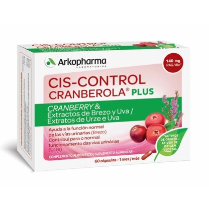 Cis-Control Cranberola Plus 60 Cápsulas é um suplemento alimentar à base de Urze, que contribui para o normal funcionamento das vias urinárias, Cranberry, rico em Proantocianidinas, e extrato de Uva.