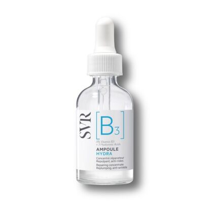 Svr B3 Ampoule Hydra 30ml concentrado apaziguante Avolumador, antirrugas. 5% de vitamina B3 e um trio de Ácidos Hialurónicos para a pele que fica preenchida ao final de 7 dias.