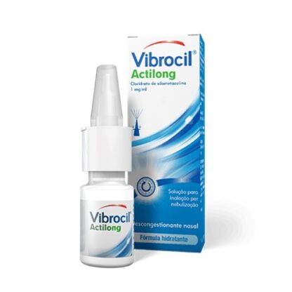 Vibrocil Actilong Nebulizador 10ml, fórmula hidratante Alívio até 12 horas. Ideal para um nariz seco e irritado, devido à sua ação hidratante. Eficaz na congestão nasal.