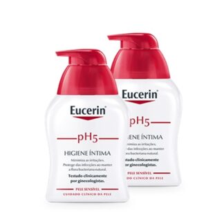 Eucerin Ph5 Higiene Íntima 2x250 ml, gel de limpeza suave. Foi desenvolvido especialmente para a zona íntima, coma finalidade de proporcionar conforto, protecção e ajuda a acalmar irritações.