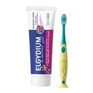 Elgydium Kids Frutos Silvestres 50ml, gel dentífrico para apreensão das cáries das crianças, o esmalte da dentição temporária é mais fino e menos mineralizado que o dos dentes definitivos.