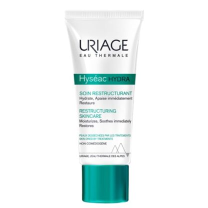 Uriage Hyseac Hydra Cuidado Reestrutura 40ml é o cuidado ideal da pele acneica, seca e fragilizada por tratamentos, que proporciona um conforto imediato e duradouro.