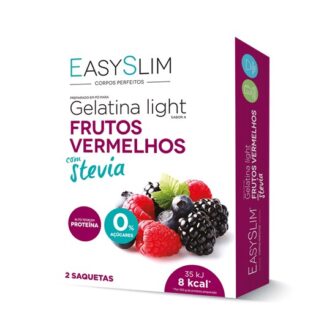 EasySlim Gelatina Frutos Vermelhos Stevia 2 Saquetas,gelatinas frescas, saborosas e disponíveis em vários sabores,