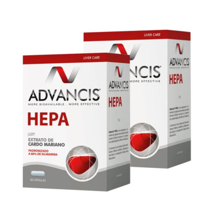 Advancis Hepa 60 Cápsulas, contém uma ação antioxidante e protetora hepática. De tal forma que proporciona um funcionamento adequado do fígado, especialmente durante os períodos de maior agressão ou quando este se encontra mais debilitado.