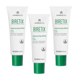 Biretix Hydramat Day SPF 30 é um fluido ligeiro oil free de rápida absorção, único no mercado graças à combinação dos seus ativos e Retinsphere® Technology,