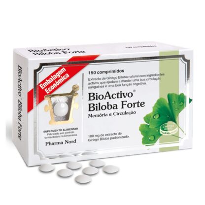 BioActivo Ginkgo Biloba Forte 150 Comprimidos, BioActivo Biloba é um suplemento feito com plantas naturais