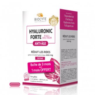 Biocyte Hyaluronic Extra Plus 3x30 Cápsulas, alta concentração de ácido hialurónico para atacar as rugas profundas