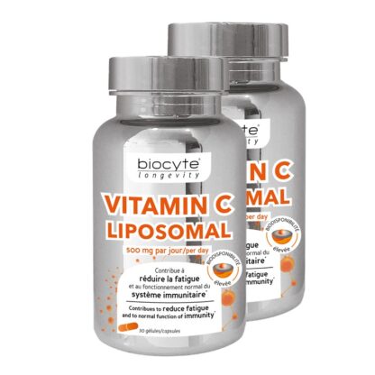 Biocyte Longevity Vitamina C 2x30 Cápsulas, é uma vitamina essencial para o bom funcionamento do corpo