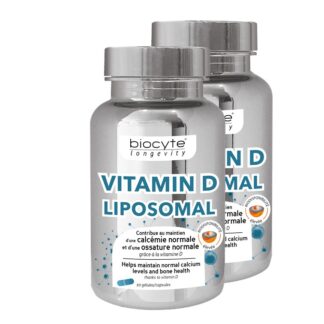 Biocyte Longevity Vitamina D 2x30 Cápsulas contribui para a manutenção de ossos normais, graças à vitamina D.