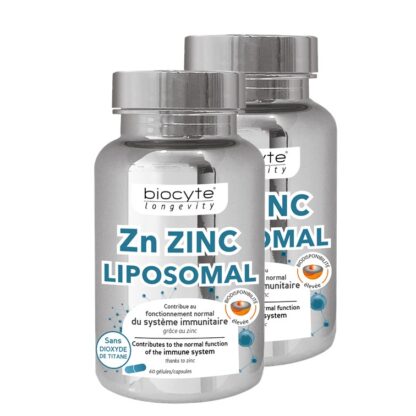 Biocyte Longevity Zinc 2x60 Cápsulas, este produto foi desenvolvido para pessoas que desejam melhorar as suas defesas naturais graças às propriedades naturais do Zinco.