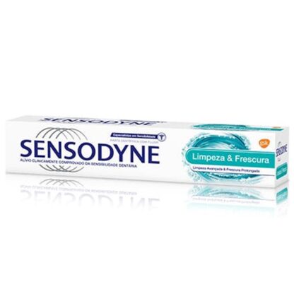 Sensodyne Limpeza & Frescura é especialmente formulada para aliviar a sensibilidade dentária.