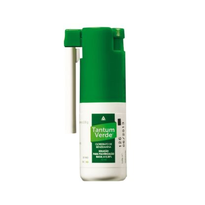 Tantum Verde Nebulizador Bucal 30ml, medicamento indicado no tratamento de inflamações da orofaringe.