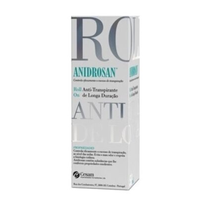 Anidrosan Roll-on 50ml, roll-on antitranspirante de longa duração para peles sensíveis.