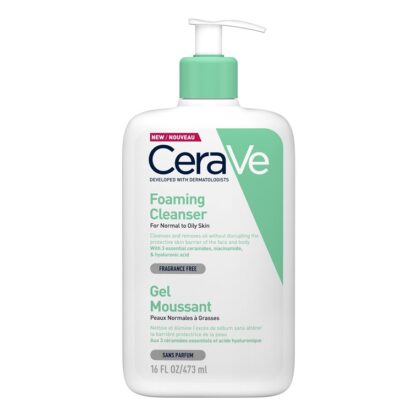 CeraVe Gel de Limpeza Espumoso 473ML, gel espuma de Limpeza refrescante que remove as impurezas e o excesso de oleosidade protegendo a pele.