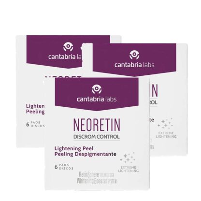 Neoretin Discrom Control Peeling Despigmentante 6 Discos, sistema inovador de peeling caseiro que potencializa a ação de outros produtos despigmentantes.