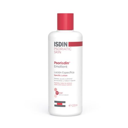 Psorisdin Emollient loção diária 200ml, flexibiliza, normaliza e hidrata a pele. Ajuda a reduzir o prurido.