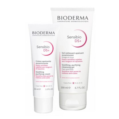 Bioderma Sensibio DS+ e composto pelo Gel 200ml , gel de limpeza purificante anti-vermelhidão e anti-escamas e o