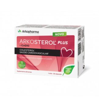Arkosterol Plus é um suplemento alimentar à base de Policosanóis, Coenzima Q10, Levedura de arroz vermelho e extratos de Alho negro e Coentro