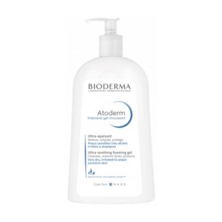 Bioderma Atoderm Intensive Gel Moussant 500ml, hidratante, com a patente Skin Barrier Therapy  que recria biologicamente e de forma duradoura a barreira cutânea graça. Acalma o desconforto e irritações.