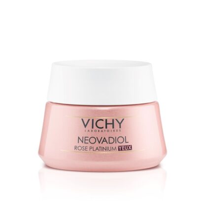 Vichy Neovadiol Rose Platinium Olhos 15ml creme nutritivo e revitalizante com pigmentos de rosa para o contorno de olhos.