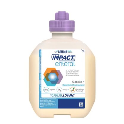 Nestlé Impact Enteral Neutro é uma fórmula completa hiperproteica enriquecida com arginina, ácidos gordos ω3 e nucleótidos.