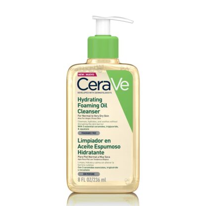 CeraVe Óleo-Espuma de Limpeza Hidratante​ 236ml, óleo-Espuma de Limpeza Hidratante com triglicéridos e óleo de esqualano.