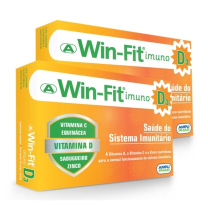 Win-Fit Imuno Vitamina D é um suplemento composto por Vitamina C, Vitamina D, Zinco, Equinácea e Baga de Sabugueiro