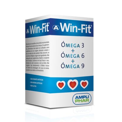 Win-Fit Omega 3 + Omega 6 + Omega 9, combina os reconhecidos benefícios dos ácidos gordos polinsaturados essenciais Omega 3 e 6 com o tradicional Omega 9, numa apresentação em cápsulas moles (softgels).