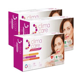 Climacare Menopausa 3x30 Cápsulas, destina-se a todas as mulheres que desejam preservar sua feminilidade durante a menopausa e climatério sem recorrer a hormonas