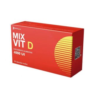 Mixvit D 30 Cápsulas, suplemento alimentar com fórmula altamente potenciada de Vitamina D3 100 µg (4000 UI) por cápsula.