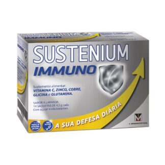 Sustenium Immuno 14 Saquetas um suplemento alimentar com Vitamina C e Zinco que fortalece as suas defesas imunitárias e as da sua família.
