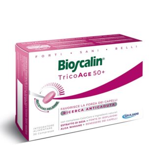 Bioascalin TricoAge 50+ 30 comprimidos, contém um complexo inovador e patenteado de Soja fermentada