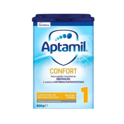 Aptamil® Confort 1 é um alimento para fins medicinais específicos indicado para a gestão nutricional de distúrbios gastrointestinais, como a obstipação e cólicas, em lactentes desde o nascimento até aos 6 meses de vida