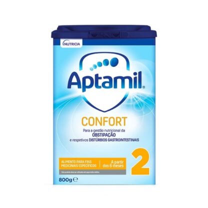 Aptamil® Confort 2 é um alimento para fins medicinais específicos indicado para a gestão nutricional de distúrbios gastrointestinais, como a obstipação e cólicas, em lactentes a partir dos 6 meses de vida.