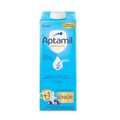 Aptamil Junior 1L é uma bebida láctea infantil adaptada às necessidades nutricionais específicas das crianças dos 12 aos 36 meses, quando consumido como parte de uma dieta equilibrada.