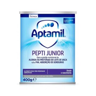 Aptamil® Pepti Junior é um alimento para fins medicinais específicos para a gestão nutricional da alergia às proteínas do leite de vaca e/ou mal absorção de gorduras, em lactentes desde o nascimento