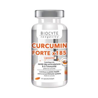 Biocyte Longevity Curcumin Forte 30 Cápsulas é formulado com curcumina microencapsulada na forma de micelas.